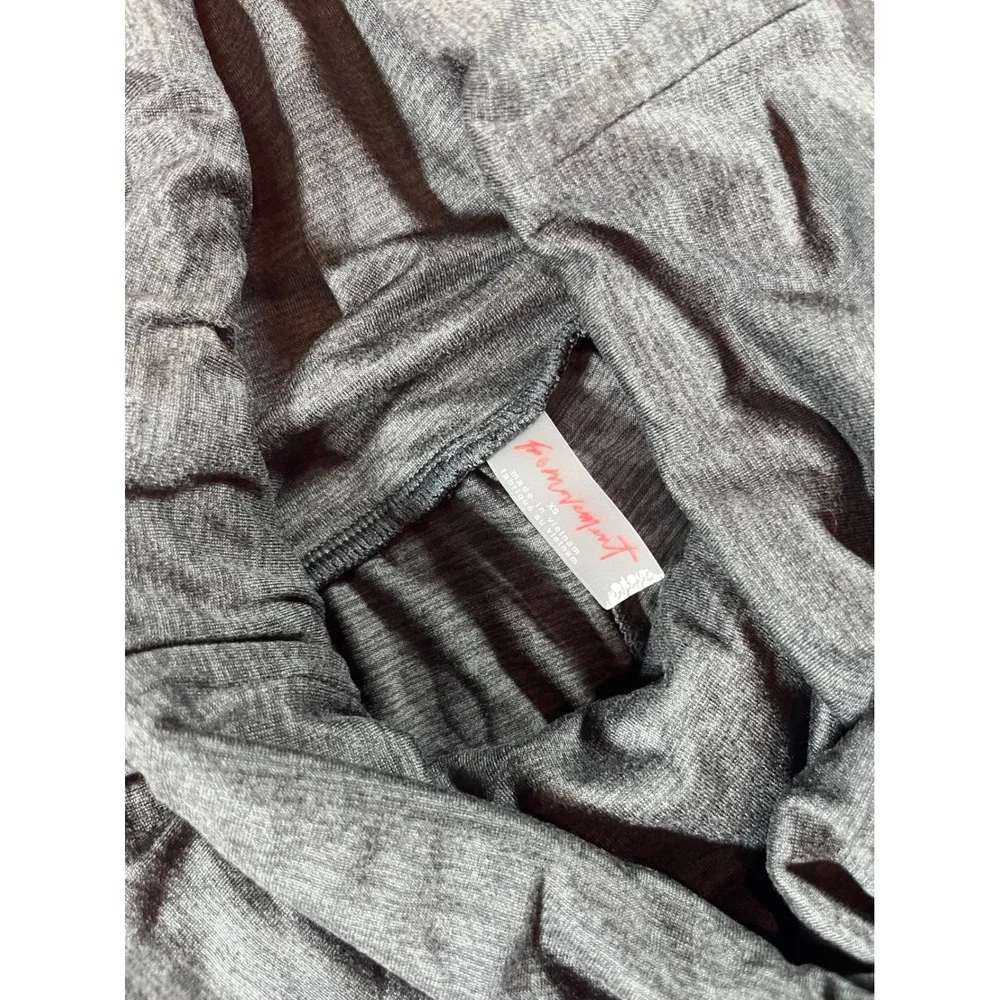 Free People Movement Charcoal Grey High Waisted Dolphin‎ Hem Shorts Womens